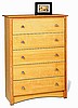 Shaker Mission Style 5 Five Drawer Dresser Chest