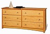 Shaker Mission Style 6 Six Drawer Dresser