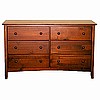 Shaker Mission Solid Wood Mahogany 6 Drawer Dresser