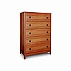Shaker Chestnut 5 Drawer Dresser Chest