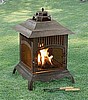 Cast Iron Outdoor Chiminea Fireplace & Cooking Grille
