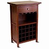 Mission Shaker Walnut Bar Wine rack Cabinet