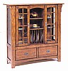 Craftsman Oak Wood Curio China Cabinet