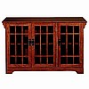Oak Mission Glass Door Lowboy Sideboard Buffet