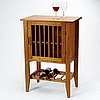 Shaker Mission Honey Oak Wine Rack Bar Cabinet