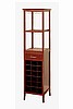 Mission Shaker Walnut Vertical Wine Rack Bar Cabinet