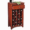 Mission Shaker Walnut Wine Rack Cabinet Bar