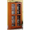 Mission Oak 2 Door Glass Media Cabinet