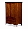 Shaker Mission Solid Wood Mahogany Armoire Wardrobe