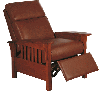Mission Oak Leather Morris Recliner Chair
