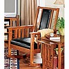 Mission Craftsman Oak Leather Rocker Chair