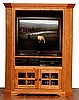 Craftsman Oak Corner Entertainment Armoire 32" TVs