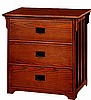 Oak Mission Three Drawer Side Table