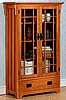 Mission Style Oak Deluxe Bookcase w/Doors