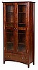 Mission Shaker Craftsman Mahogany 72" Glass Door Bookcase