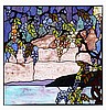 Tiffany Maxfield Parrish Style Stained Glass Panel