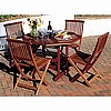 Teak Oiled 5pc Wood Dining Set