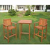 Teak 3pc Bar Table Chair Barstool Set
