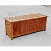 Mission Teak Finish Wood Storage Bench