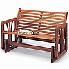 Teak Oiled Mahogany Glider Bench
