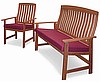 5pc Burgundy Chair & Bench Cushion Set