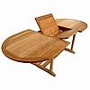 Teak Oval Butterfly Leaf Dining Table