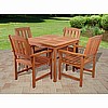 Teak Finish 5pc Dining Set