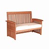 Teak Finish Mission Bench w/Cushions