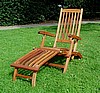 Teak Finish Steamer Lounger Chair