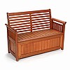 Teak Finish Wood Storage Bench