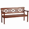 Large 62" Wide Teak X-Back Garden Bench