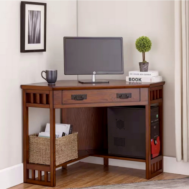 Mission Craftsman Oak Corner Desk